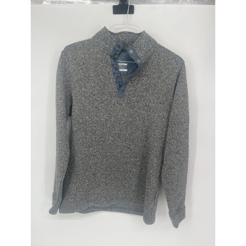 Swannies Golf Wolff Fleece Pullover 1/4 Snap Mens Medium Heather Gray